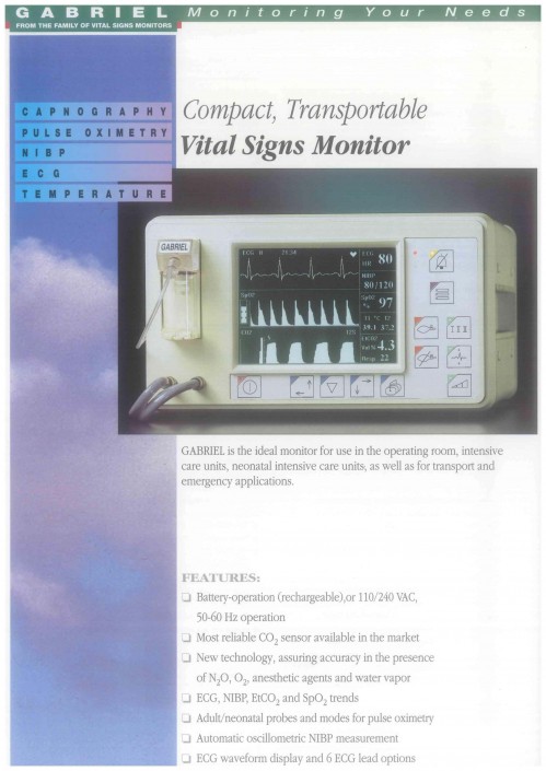 Compact, Transpotable Vital signs monitor